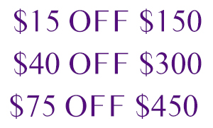 TAKE UP TO $75 OFF